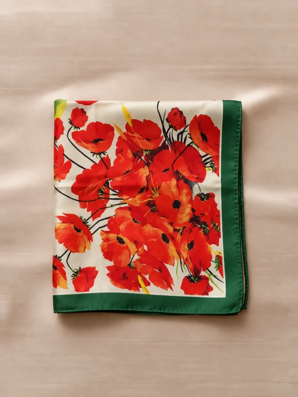red-poppy-green-border Red Poppy Bandana
