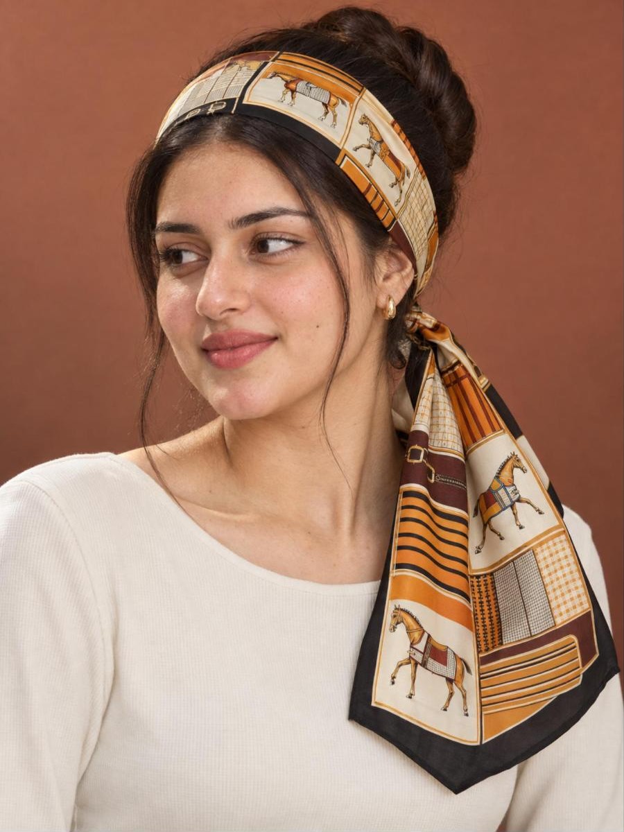 Tied as a headband