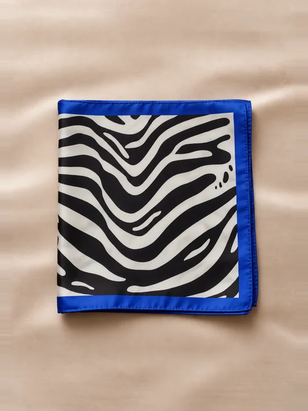 zebra-blue-border Cobalt Zebra Bandana